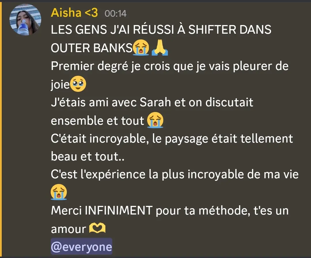 Témoignage de Aisha — shift dans Outer Banks