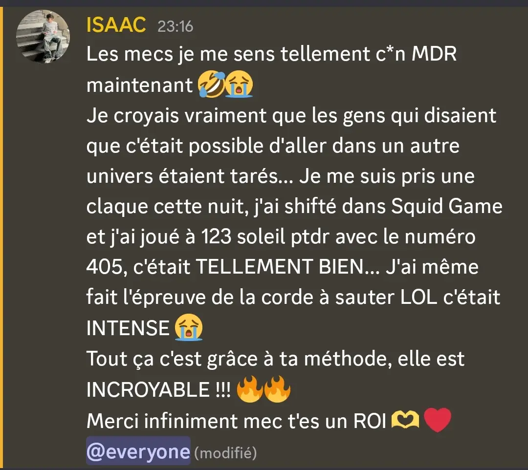 Témoignage de Isaac — shift dans Squid Game