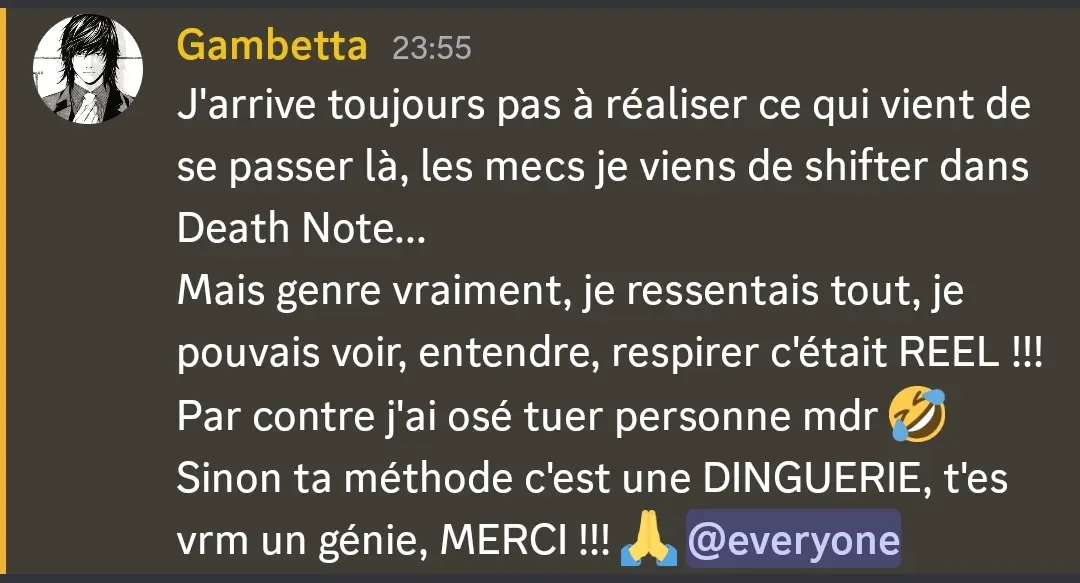 Témoignage de Gambetta — shift dans Death Note